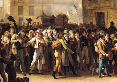 Los reclutas de 1807 marchando por la Puerta de Saint-Denis (detalle) de Louis Leopold Boilly